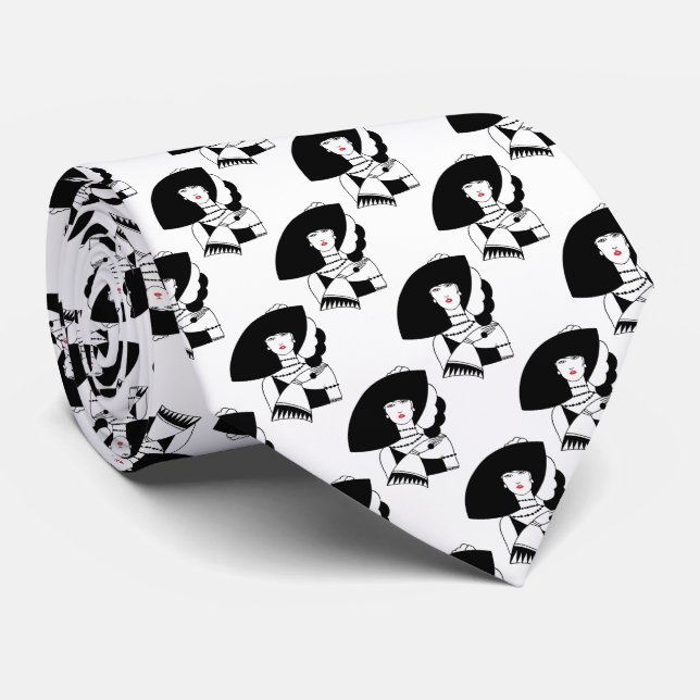 Art Deco-kvinnor i stora hatthandskar RL Slips (Rullad)