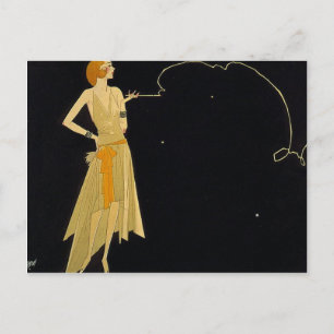 Art Deco Kvinnor rökcigarett Vykort