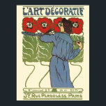 Art Deco-kvinnor som målar opies Poster<br><div class="desc">Vackert poster konst av en underbar ung kvinna som målar röda poppies. Vintage konst deco stil poster från Paris.</div>
