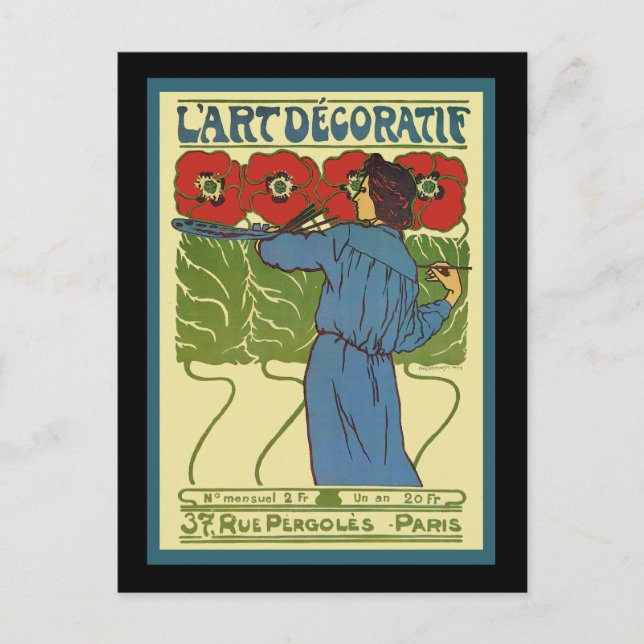 Art Deco-kvinnor som målar opies Vykort (Framsida)