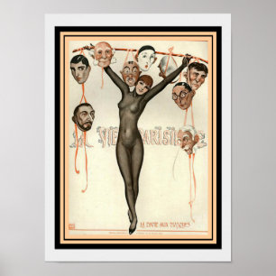 Art Deco La Vie Parisienne 12 x 16 Skriv ut Poster