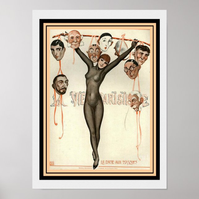 Art Deco La Vie Parisienne 12 x 16 Skriv ut Poster (Framsidan)