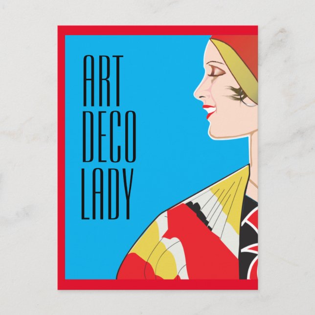 ART DECO LADY Post Card Vykort (Framsida)