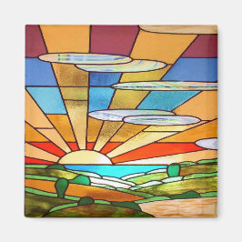 Art Deco-lagat glas 1 Magnet
