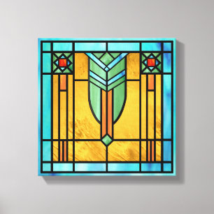 Art Deco-lagat glas 3 Canvastryck