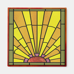 Art Deco-lagat glas 3 Magnet