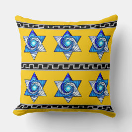Art Deco-lagat glas Magen David Rand Kudde