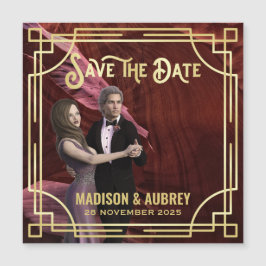 Art Deco Lägg till din fotoElegant Guld Spara datu