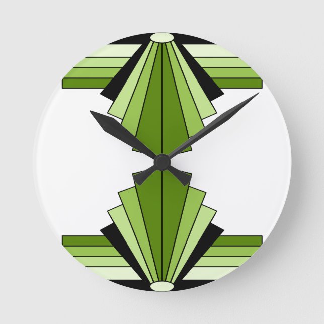 Art Deco Lagrar i Limes Rund Klocka (Framsida)