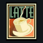 Art Deco Latte Poster 16 x 20<br><div class="desc">Fin, fetstilt Art Deco Latte-kaffe Poster 16 x 20</div>
