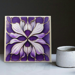 Art Deco Lavender Wall Decor Art nouveau Kakelplatta