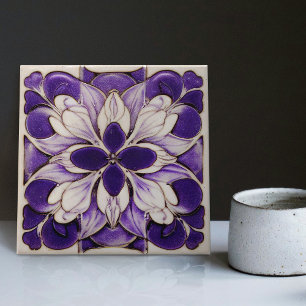 Art Deco Lavender Wall Decor Art nouveau Kakelplatta
