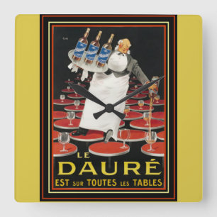 Art Deco Le Daure and Wall Clock Fyrkantig Klocka