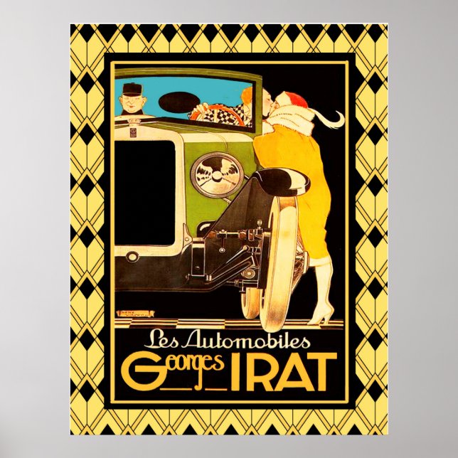 Art deco Les Automobiles Poster (Framsidan)