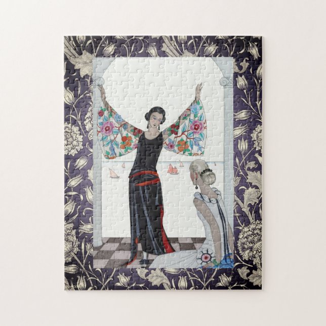 Art Deco Lila Accented Puzzle Pussel (Vertikal)