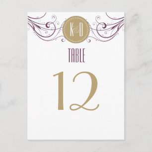 Art Deco-lila och Bordsnummer av taupe
