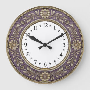 Art Deco Lila Stor Klocka