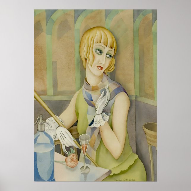 Art Deco - Lili Elbe Porträtt av Gerda Wegener Poster (Framsidan)