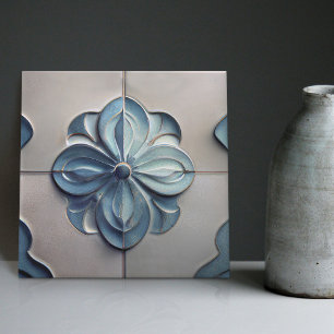 Art Deco Lilly Wall Decor Art nouveau Ceramic Tile Kakelplatta