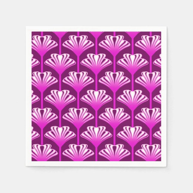 Art Deco Lily, Ametyst Lila och Orchid Pappersservett (Framsidan)