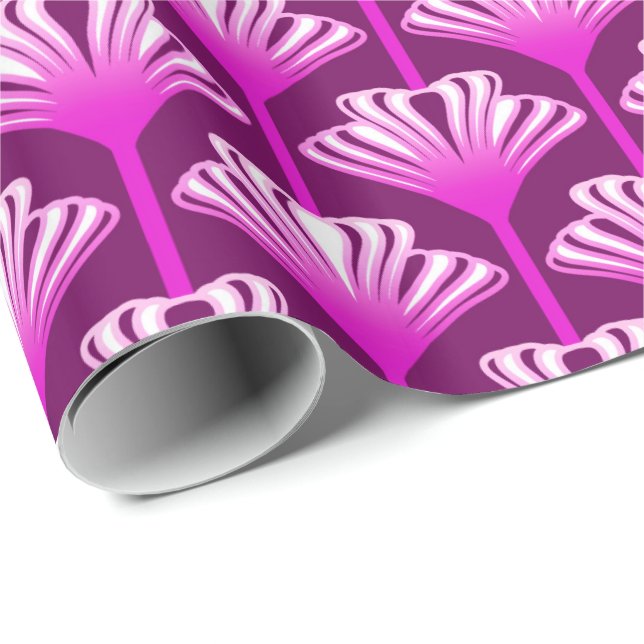 Art Deco Lily, Ametyst Lila och Orchid Presentpapper (Rullad Hörn)