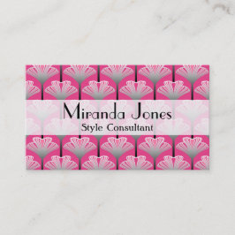 Art Deco Lily, Fuchsia Rosa och Silver Grått Visitkort