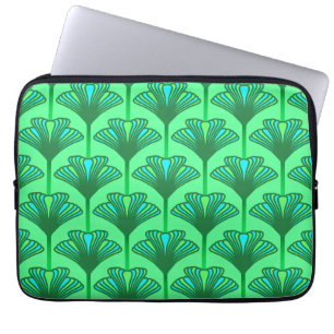Art Deco Lily, Jade Grönt och Turquise Laptop Sleeve