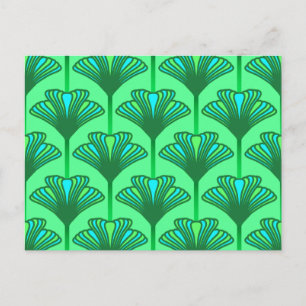 Art Deco Lily, Jade Grönt och Turquise Vykort
