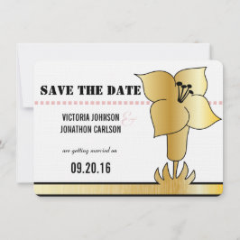 Art Deco Lily Modern Typography bröllopsinbjudan Inbjudningar