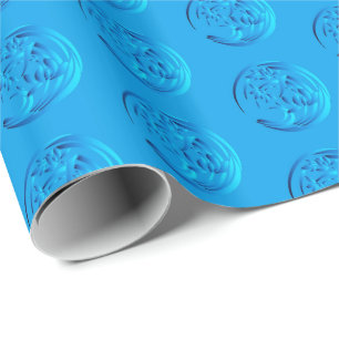 Art Deco Lily mönster - cerulean Blue Presentpapper