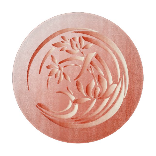 Art Deco Lily mönster - orange för korall (Framsidan)