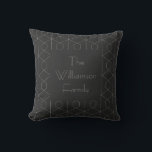 Art Deco Linear Geometry in Black Personlig Kudde<br><div class="desc">Personlig Art Deco Linear Geometry Mönster Black and White Dekorativ kudde</div>