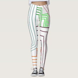 Art Deco Linjer Leggings