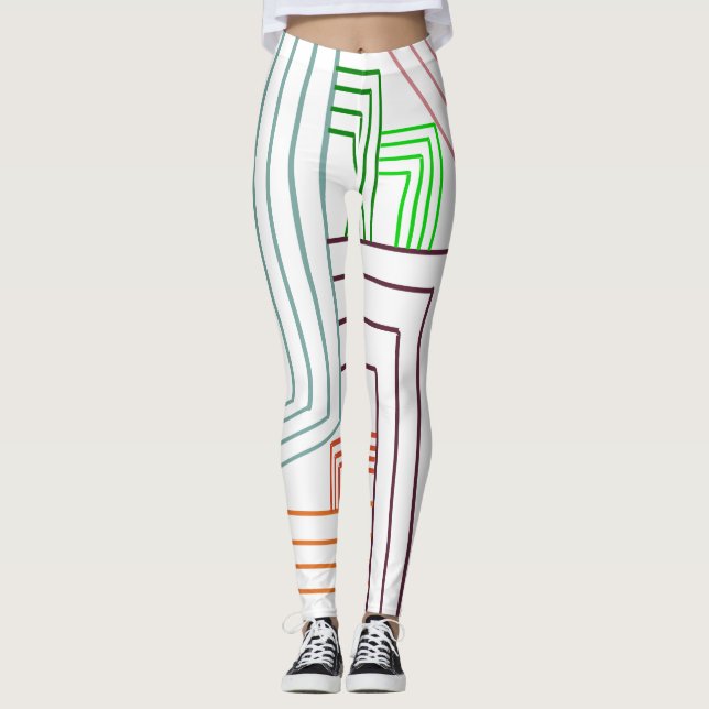 Art Deco Linjer Leggings (Framsida)