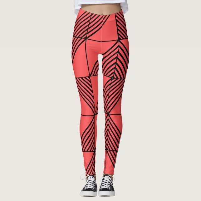 Art Deco Linjer Leggings (Framsida)