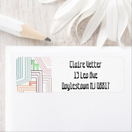 Art Deco Linjer Returadress Etikett