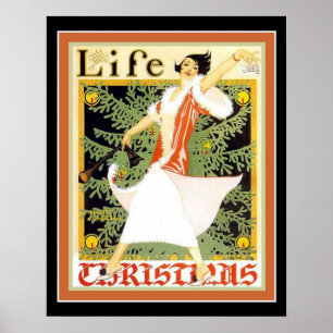 Art déco "liv" täcker jultryck 16 x 20 poster