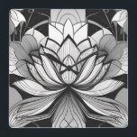 Art Deco Lotus Clock Fyrkantig Klocka<br><div class="desc">Snygg Art Deco-klocka.</div>