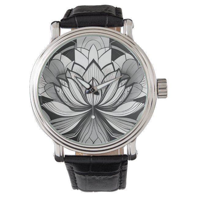 Art Deco Lotus eWatch Watch Watch Armbandsur (Framsida)
