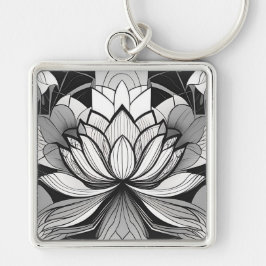 Art Deco Lotus Nyckelring