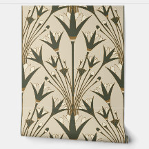 Art Deco Lotus - Scallop Lotus - Brun & Grön