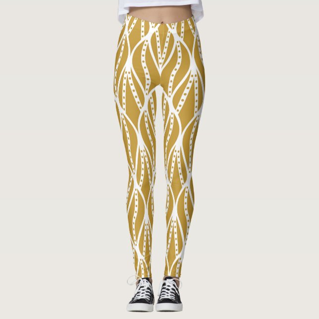 Art Deco löv, klassisk, sömlös mönster. Leggings (Framsida)