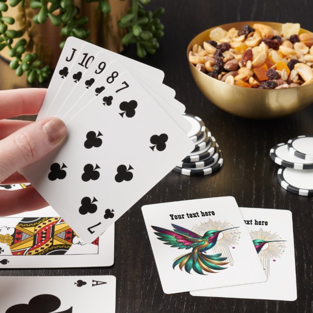 Art Deco lovers customizable Hummingbird Casinokort (På plats)