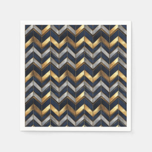 "Art Deco Luxury Design: Guld, Silver och Blue Pappersservett
