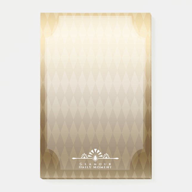 Art Deco Luxury Guld Post-it Block (Framsida)