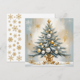Art Deco Luxury jul Golden Ornaments Bows Julkort