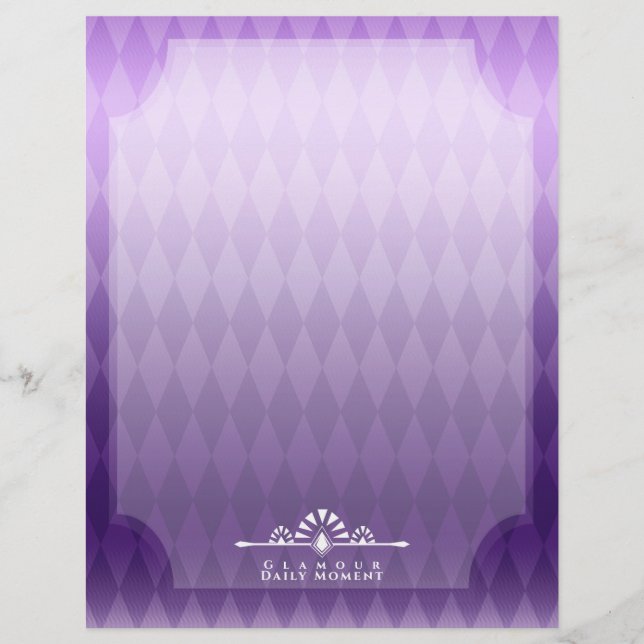 Art Deco Luxury Lila Brevhuvud (Framsida)
