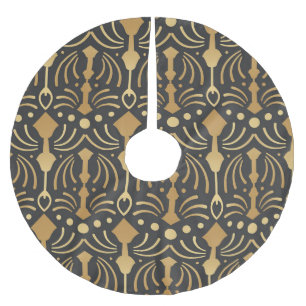 Art Deco Luxury: Vintage Japansk elegance Julgransmatta Borstad Polyester