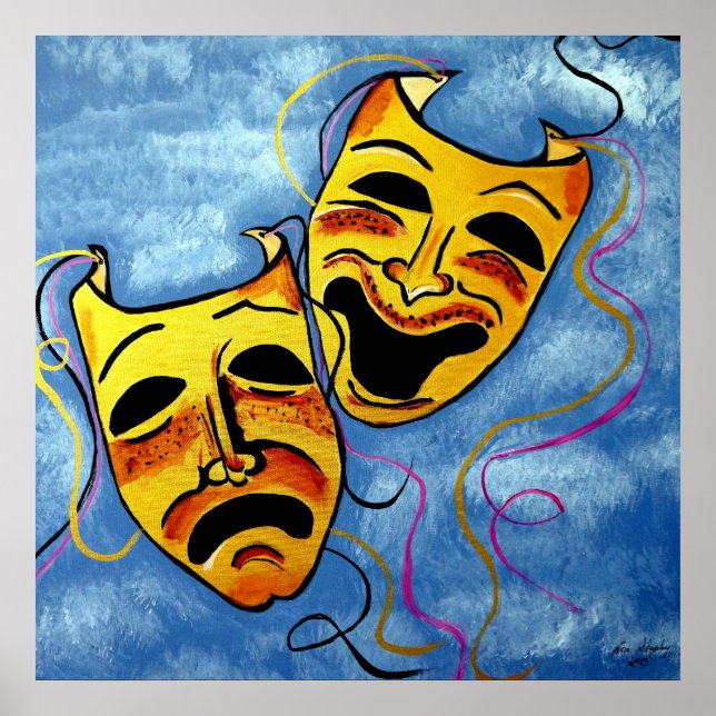 ART DECO LYCKLIG OCH LEDSEN POSTER (Framsidan)