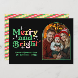 Art Deco Lyx Modern Retro Jul Familjefoto Julkort